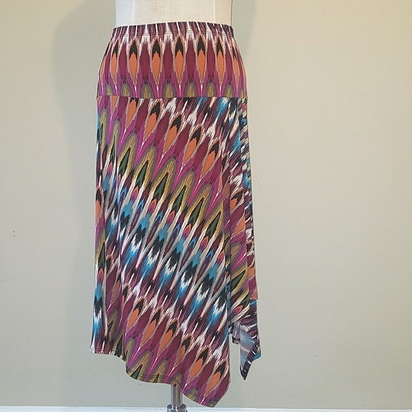 Jennie & Marlis Colorful Y2K A-Line Midi Asymmetrical Skirt S/M - Picture 5 of 16